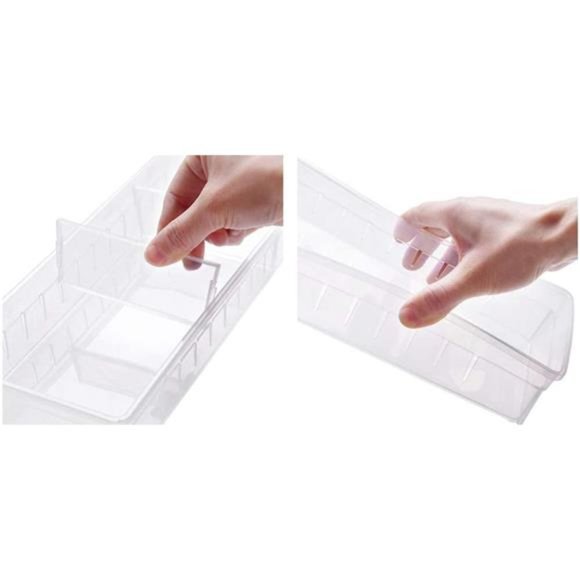 4 Pcs Desk Drawer Organizer Plastic Makeup Drawer Dividers Cosmetic Flatware - Picture 7 of 7